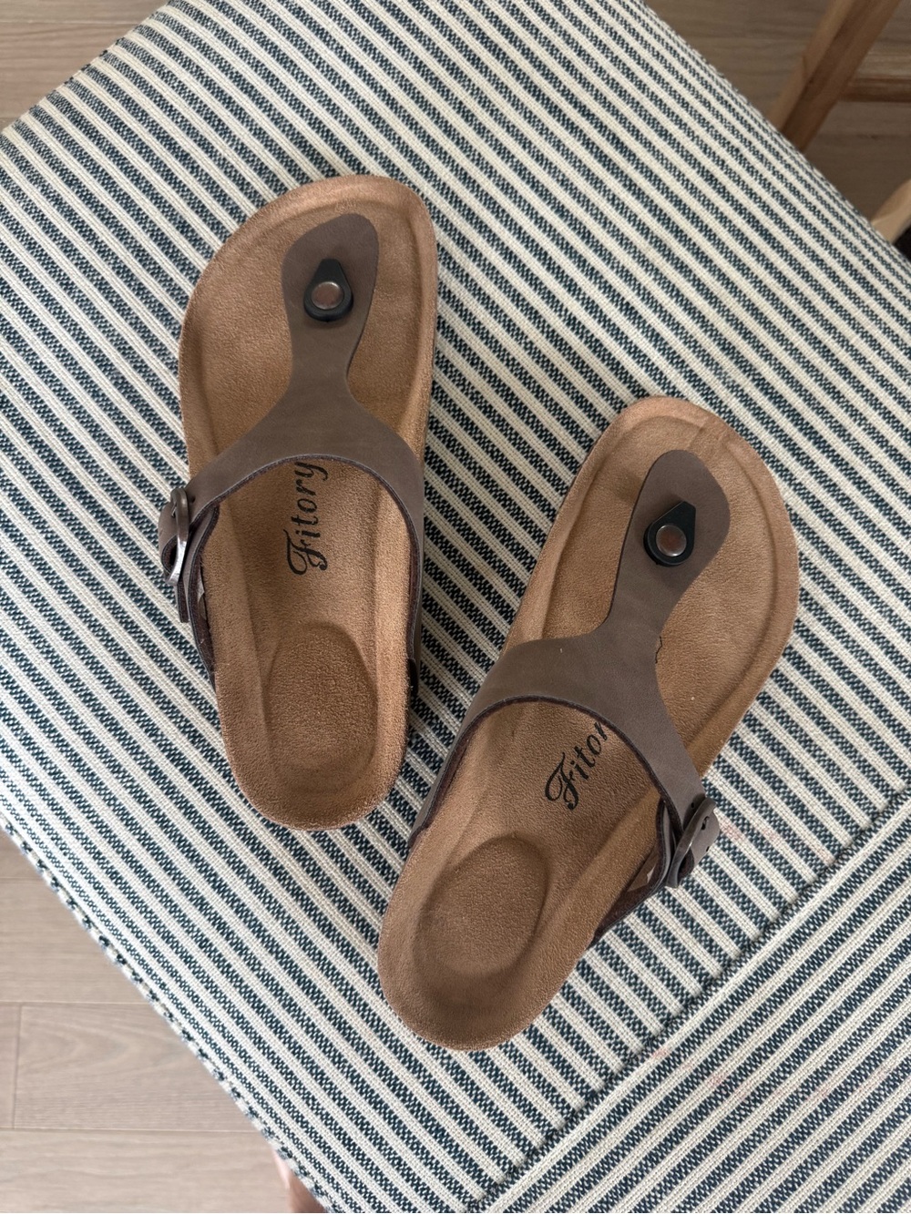 Fitory Brown Toe-Post Comfort Sandals for Women